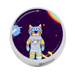 Cat Astronaut Space Retro Universe 4-port Usb Hub (two Sides) by Bedest