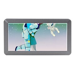 Astronaut Cat Retro Cute Alien Memory Card Reader (mini) by Bedest