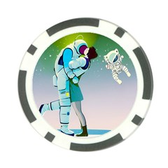 Astronaut Kiss Space Baby Poker Chip Card Guard by Bedest