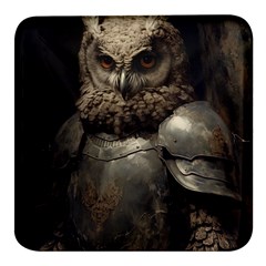 Owl Knight Square Glass Fridge Magnet (4 Pack) by goljakoff