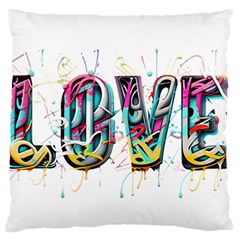 Graffiti Love Standard Premium Plush Fleece Cushion Case (two Sides) by essentialimage