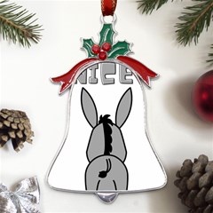 Donkey Ass Funny Nice Cute Floppy Metal Holly Leaf Bell Ornament by Sarkoni