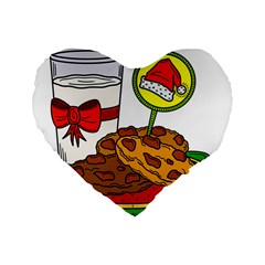 Milk Cookies Christmas Holidays Standard 16  Premium Heart Shape Cushions by Sarkoni