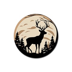 Deer Wildlife Rubber Coaster (round) by Sarkoni