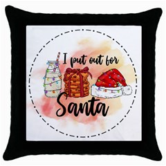 Santa Cookies Christmas Throw Pillow Case (black) by Sarkoni