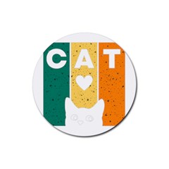 Cat Kitten Pet Animal Feline Cat Rubber Coaster (round) by Sarkoni