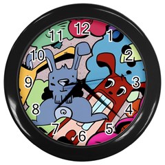 Graffiti Monster Street Theme Wall Clock (black) by Bedest