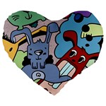 Graffiti Monster Street Theme Large 19  Premium Heart Shape Cushions Front