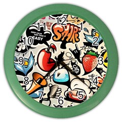 Art Book Gang Crazy Graffiti Supreme Work Color Wall Clock by Bedest