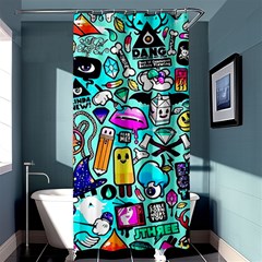 Graffiti Pop Art Crazy Retro Shower Curtain 36  X 72  (stall)  by Bedest