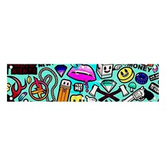 Graffiti Pop Art Crazy Retro Banner And Sign 4  X 1  by Bedest