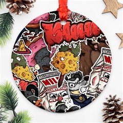 Stickerbomb Crazy Graffiti Graphite Monster Ornament (round) by Bedest