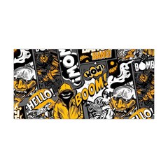 Boom Bang Art Crazy Drawing Graffiti Hello Retro Sayings Yellow Yoga Headband by Bedest