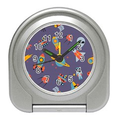 Space Seamless Patterns Travel Alarm Clock by Hannah976