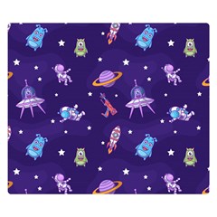 Space Seamless Pattern Premium Plush Fleece Blanket (small) by Hannah976