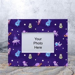 Space Seamless Pattern White Tabletop Photo Frame 4 x6  by Hannah976