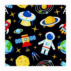 Space Seamless Pattern Cartoon Art Medium Glasses Cloth by Hannah976