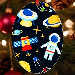 Space Seamless Pattern Cartoon Art Uv Print Acrylic Ornament Oval by Hannah976