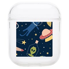 Seamless Pattern With Funny Aliens Cat Galaxy Soft Tpu Airpods 1/2 Case by Hannah976