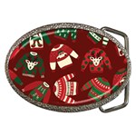 Ugly Sweater Wrapping Paper Belt Buckles Front