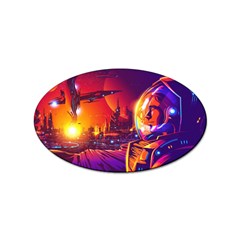 Far Future Human Colonization Sticker (oval) by Hannah976