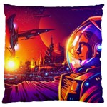 Far Future Human Colonization Standard Premium Plush Fleece Cushion Case (Two Sides) Front