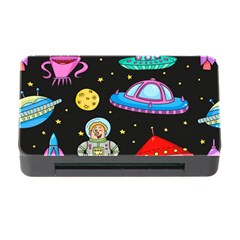 Seamless Pattern With Space Objects Ufo Rockets Aliens Hand Drawn Elements Space Memory Card Reader With Cf by Hannah976