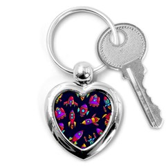 Space Patterns Key Chain (heart) by Hannah976