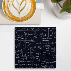 Mathematical Seamless Pattern With Geometric Shapes Formulas Uv Print Square Tile Coaster  by Hannah976