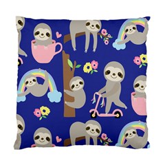 Hand Drawn Cute Sloth Pattern Background Standard Cushion Case (two Sides) by Hannah976