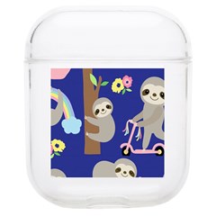 Hand Drawn Cute Sloth Pattern Background Soft Tpu Airpods 1/2 Case by Hannah976