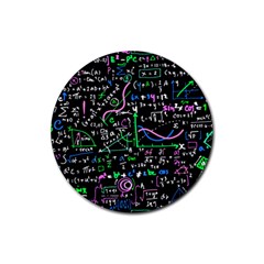 Math Linear Mathematics Education Circle Background Rubber Coaster (round) by Hannah976