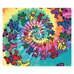 Grateful Dead Bears Tie Dye Vibrant Spiral Premium Plush Fleece Blanket (small) by Bedest