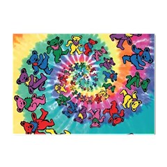 Grateful Dead Bears Tie Dye Vibrant Spiral Crystal Sticker (a4) by Bedest