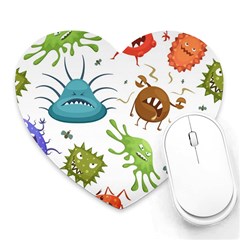 Dangerous Streptococcus Lactobacillus Staphylococcus Others Microbes Cartoon Style Vector Seamless P Heart Mousepad by Ravend