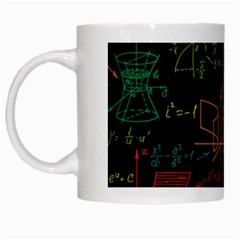 Mathematical Colorful Formulas Drawn By Hand Black Chalkboard White Mug by Ravend