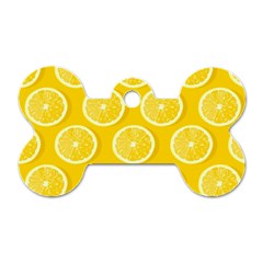 Lemon Fruits Slice Seamless Pattern Dog Tag Bone (one Side) by Ravend