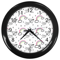 Abstract Classic Blue Background Wall Clock (black) by Apen