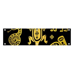 Mexican Culture Golden Tribal Icons Banner And Sign 4  X 1  by Apen