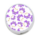 Purple Owl Pattern Background 4-Port USB Hub (Two Sides) Front