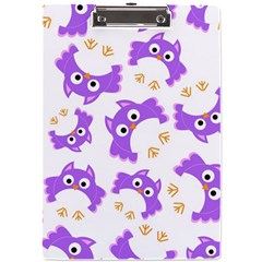 Purple Owl Pattern Background A4 Acrylic Clipboard by Apen