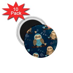 Seamless Pattern Owls Dreaming 1 75  Magnets (10 Pack)  by Apen