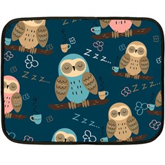 Seamless Pattern Owls Dreaming Two Sides Fleece Blanket (mini) by Apen