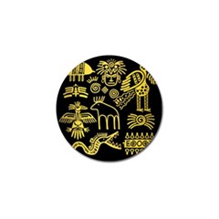 Golden Indian Traditional Signs Symbols Golf Ball Marker by Apen