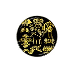 Golden Indian Traditional Signs Symbols Hat Clip Ball Marker by Apen