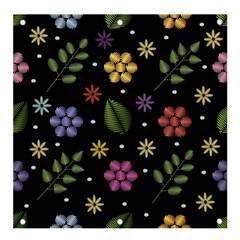 Embroidery Seamless Pattern With Flowers Banner And Sign 4  X 4  by Apen