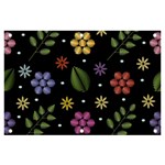 Embroidery Seamless Pattern With Flowers Banner and Sign 6  x 4  Front