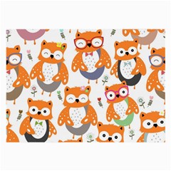 Cute Colorful Owl Cartoon Seamless Pattern Large Glasses Cloth by Apen