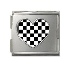 Chess Board Background Design Mega Link Heart Italian Charm (18mm) by Apen