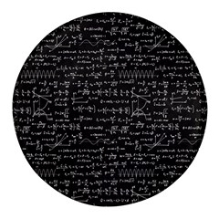 Math Equations Formulas Pattern Round Glass Fridge Magnet (4 Pack) by Ravend